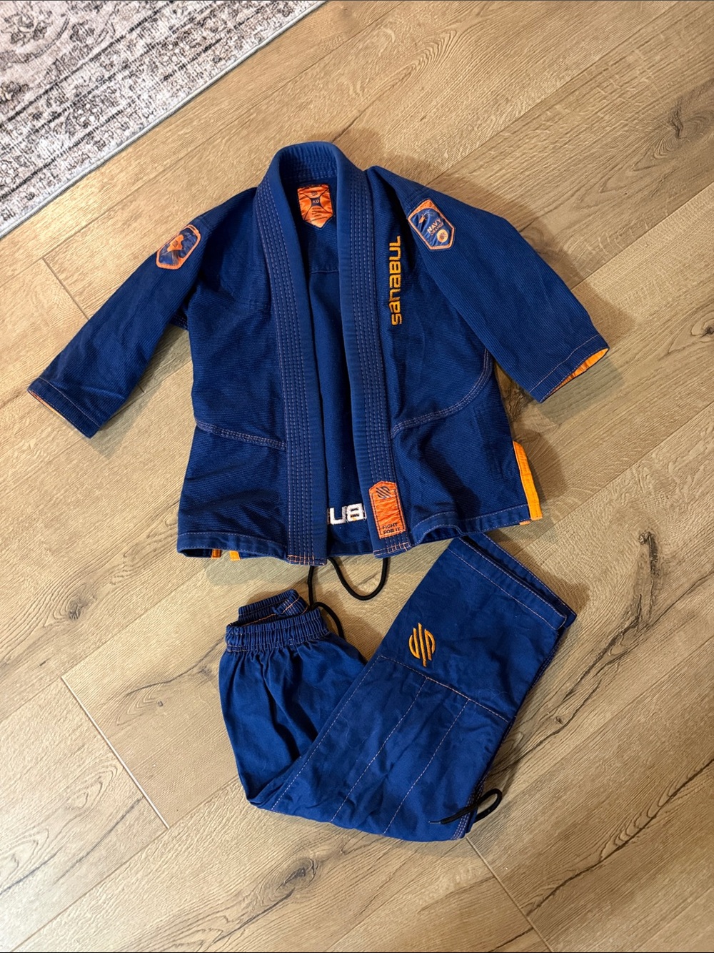 Sanabul Kids' Blue & Orange Jiu-Jitsu Gi Set